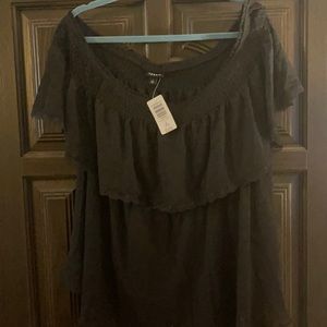 Torrid Swiss dot off the shoulder blouse